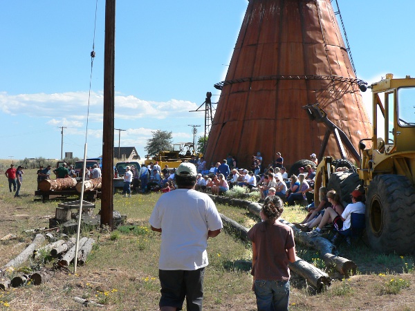 An old sawmill chip burning Tipi is the site for the contest.