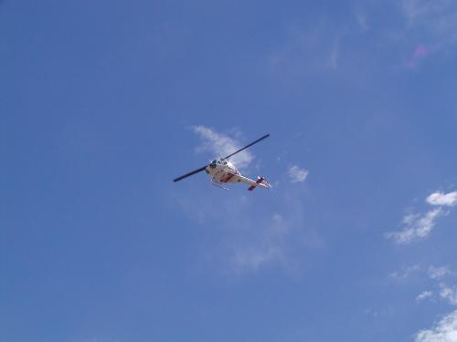 A CDF Helicopter directly overhead.