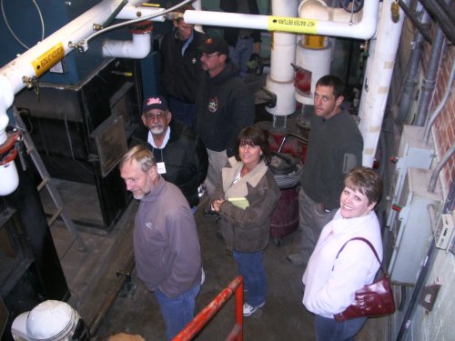 Tour group at an industrial facility