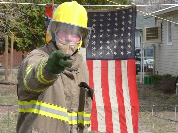 Bieber Fireman in Uncle Sam Want's you pose
