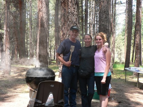 Rodney, Laurie and daughter Morgan organized this picnic. Here they are with a BBQ grill.